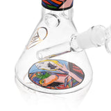 Ritual Smoke - Atomic Pop 8" Glass Beaker - Whisper with vibrant artwork, close-up side view