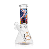 Ritual Smoke - Atomic Pop 8" Glass Beaker - Wink with vibrant neck artwork, front view on white background