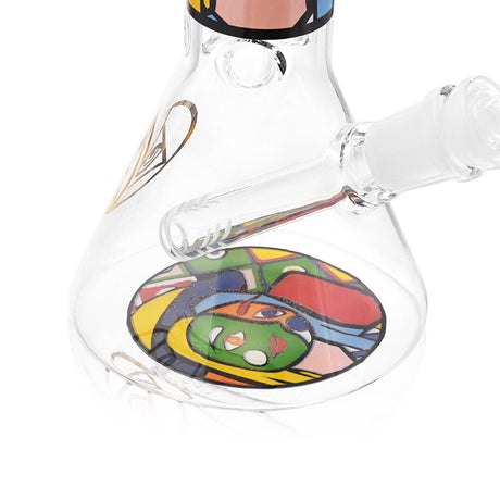 Ritual Smoke Atomic Pop 8" Glass Beaker - Close-up of Distortion Art Base