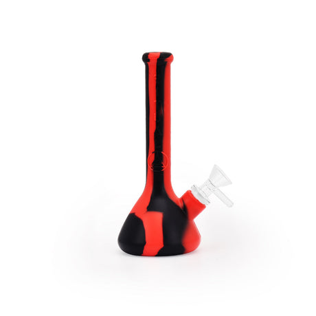 Ritual 7.5'' Deluxe Silicone Mini Beaker in Red & Black - Front View on White Background