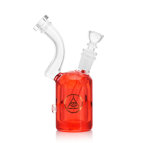 Ritual Smoke Blizzard Bubbler in Red, Angled Side View on White Background