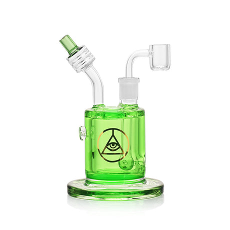 Ritual Smoke Chiller Glycerin Concentrate Rig in Green with Clear Glass Attachments - Front View