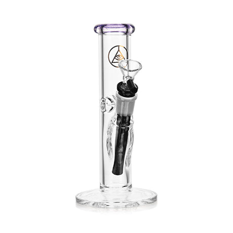 Ritual Smoke 8" Straight Tube Bong with Purple Accents and Clear Glass