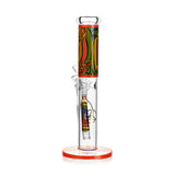 Ritual Smoke Prism 10" Glass Straight Tube in Tangerine, Front View on White Background