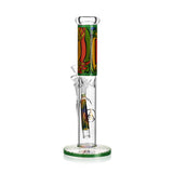 Ritual Smoke Prism 10" Straight Tube in Emerald with Colorful Accents - Front View