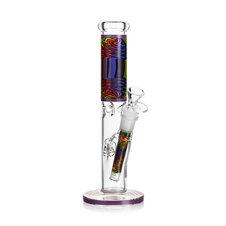 Ritual Smoke Prism 10" Straight Tube in Purple with Colorful Accents - Front View