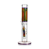 Ritual Smoke Prism 10" Purple Glass Straight Tube, Front View on White Background