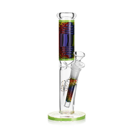 Ritual Smoke Prism 10" Straight Tube Bong in Lime with Colorful Accents - Front View