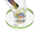 Close-up of Ritual Smoke Prism 10" Glass Straight Tube in Lime with Intricate Detailing