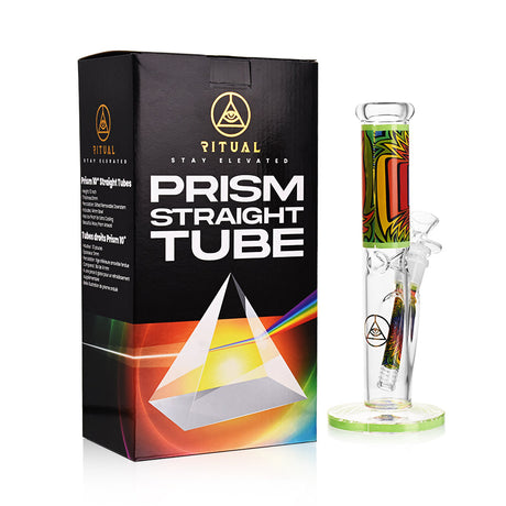 Ritual Smoke Prism 10" Glass Straight Tube in Lime with Colorful Box