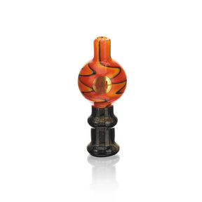 High Society Cosmic Wig Wag Carb Cap in Orange with Intricate Design - Front View