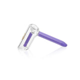 Ritual Smoke Hammer Bubbler in Slime Purple, Angled Side View on White Background