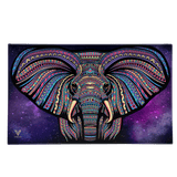 V Syndicate Elephant Glass Rollin' Tray with cosmic design, medium size, perfect for dry herbs