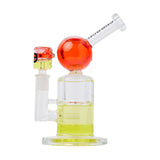 Cheech Glass 8" Triple Glycerin Dual Color Bong, Front View on White Background