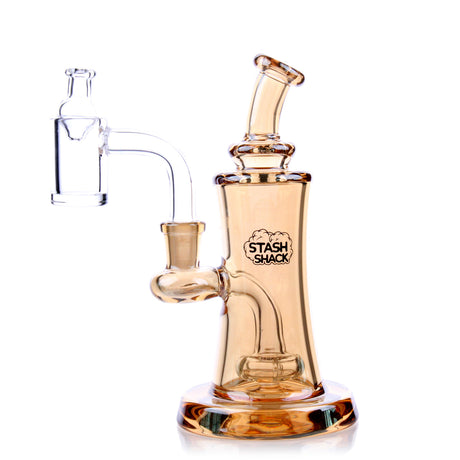 Elysian Mini Rig in Regal Gold, 5.5" Portable Dab Rig with Banger Hanger Design, Front View