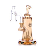 Elysian Mini Rig in Gold - Compact 5.5" Borosilicate Glass Dab Rig with Banger Hanger