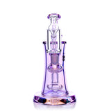 Elysian Mini Rig in purple borosilicate glass, front view, compact design with a 90-degree banger hanger.