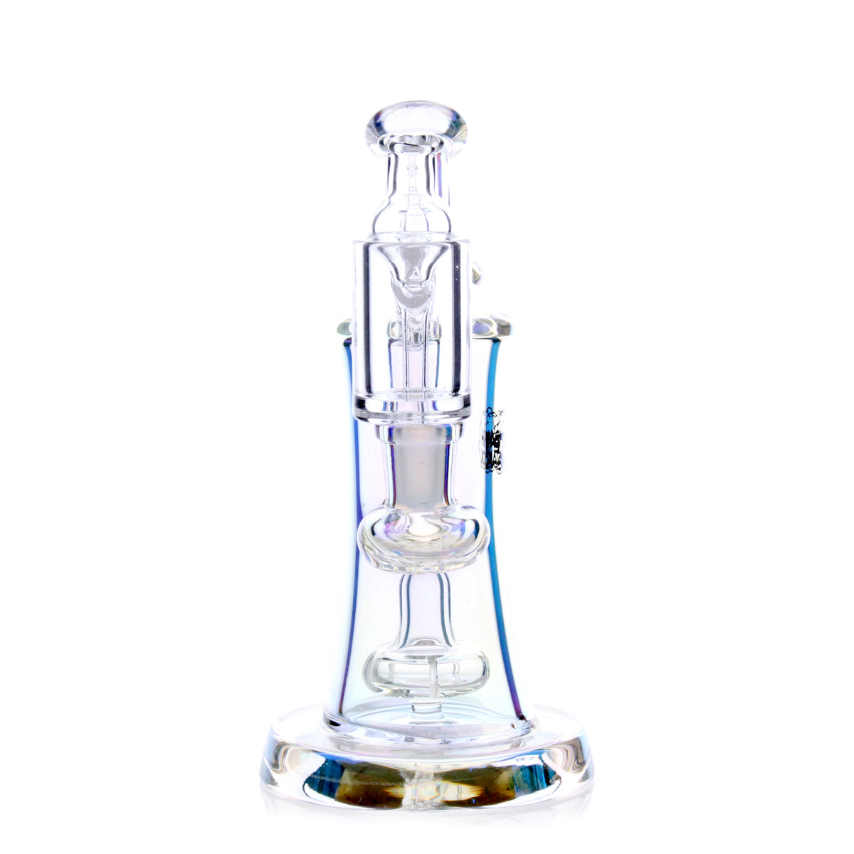 Elysian Mini Rig by The Stash Shack, front view, compact 5.5" borosilicate glass dab rig for concentrates