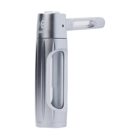 Cheech Glass 7" Silver Metal Bubbler, front view on a seamless white background