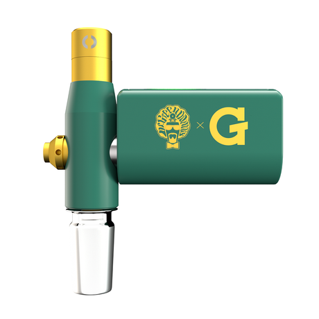 GPen Connect Vaporizer by Grenco Science in Dr Green Thumb Green variant, side view on white background
