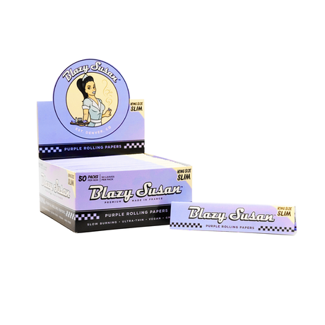 Blazy Susan Purple Rolling Papers King Size Slim pack displayed from front angle