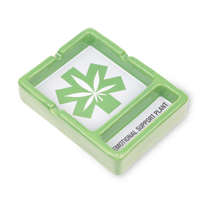 Fantasy Hand-Painted Emotional Support Plant Resin Ashtray, Top View on White