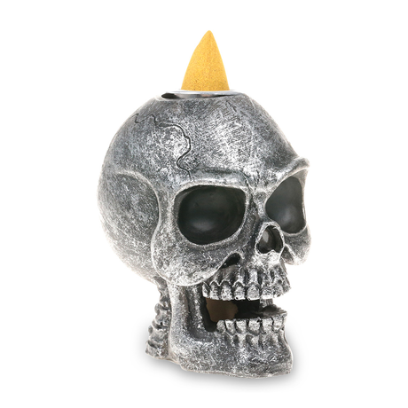 Fantasy Enchanted Mini Skull Backflow Incense Burner - Polyresin, Front View