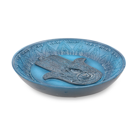 Fantasy Polyresin Incense Stick Burner in Blue with Intricate Design - Top View