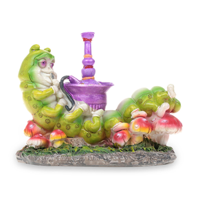 Fantasy Caterpillar Incense Stick Burner, Polyresin, Side View on White Background