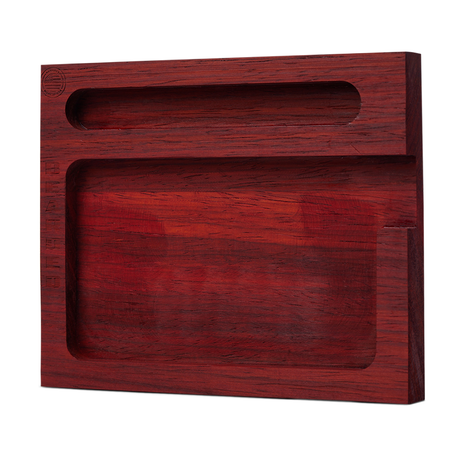 Bearded Distribution Padauk Wood Rolling Tray - Front View on White Background