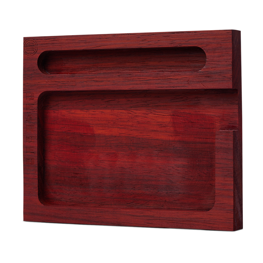 Bearded Distribution Handcrafted Wood Rolling Tray - Padauk/Cherry/Wal –  DankGeek, image size:1080x1080