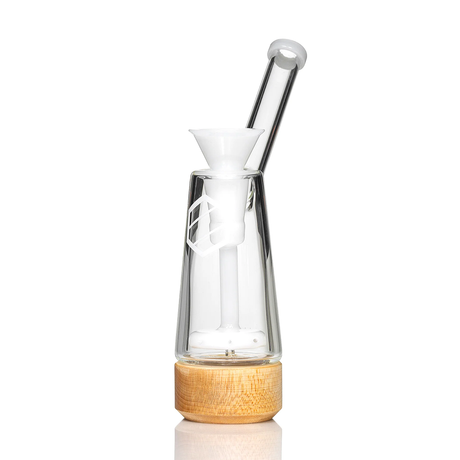 Anomaly Drift 6" Smooth-Hit Bubbler, Maple-White, with Wooden Base & Percolator, Front View