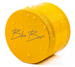 Blue Bus Fine Tools Z1 2.5" Ceramic Grinder in Yellow - Angled Side View with Water Droplets