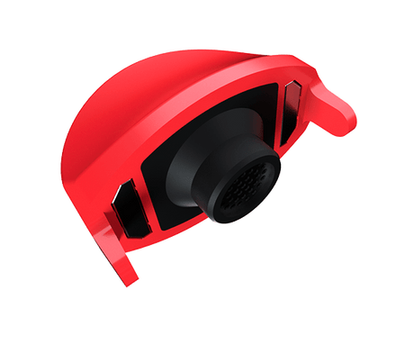 G Pen Dash Mouthpiece in vibrant red, angled view showcasing the ergonomic design