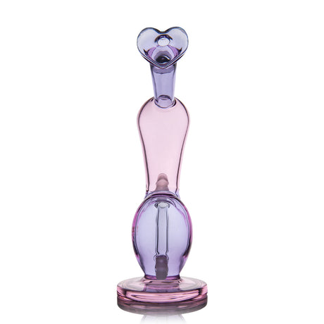 MJ Arsenal Burning Heart Bong in Pink - Front View with Heart-shaped Mouthpiece