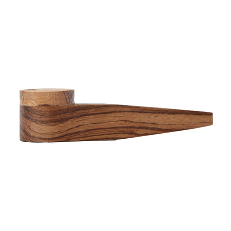 Bearded Distribution Exotic Wooden Hand Pipe 4" Side View with Secure Lid & Brass Screen