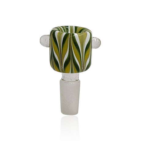 Honeybee Herb Glass Flower Bowl FB-9 with Swirl Design and Side Grips - Front View