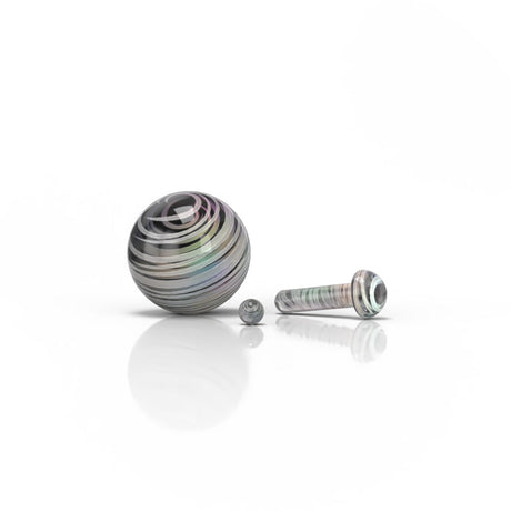 Honeybee Herb Glass Mushroom Pillar Terp Set in multicolor for dab rigs, front view on white background