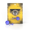 Honeybee Herb Blue Glass Mushroom Pillar Terp Set for Dab Rigs, Front View on Branded Background