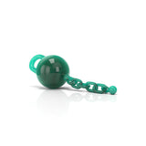 Honeybee Herb Glass Terp Chain in Green, Borosilicate Glass Dab Tool with Chain - Side View