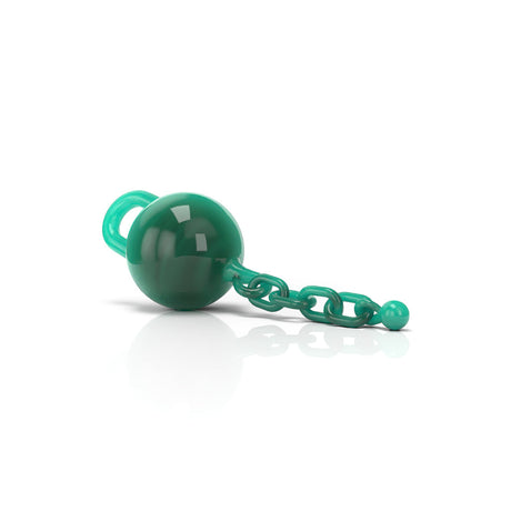 Honeybee Herb Glass Terp Chain in Green, Borosilicate Glass Dab Tool with Chain - Side View