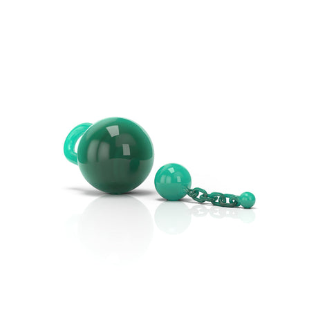Honeybee Herb Glass Terp Chain in green, two-piece dab rig accessory on white background