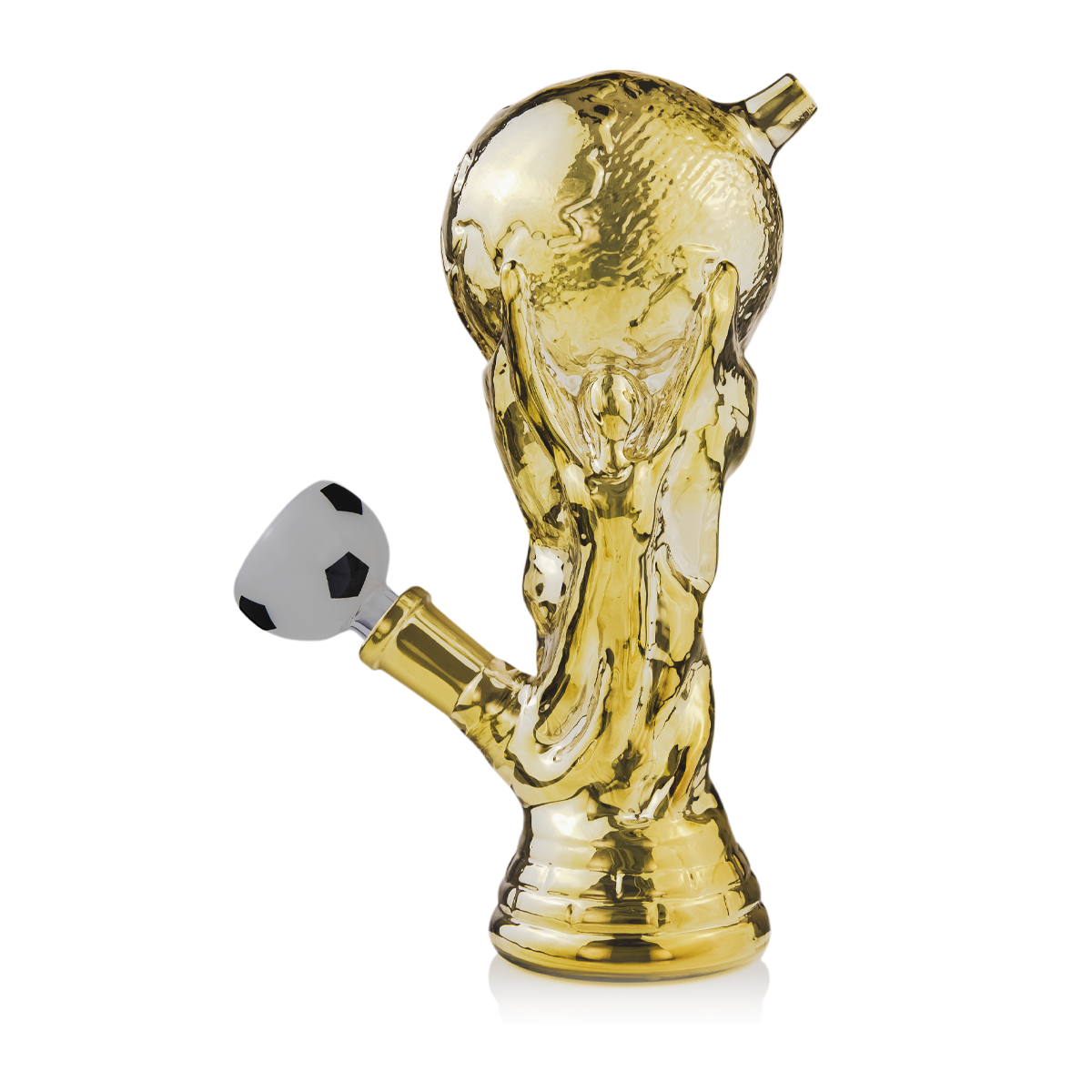 MJ Arsenal Global Cup Water Pipe - Compact Golden Bong with Soccer Ball Bowl