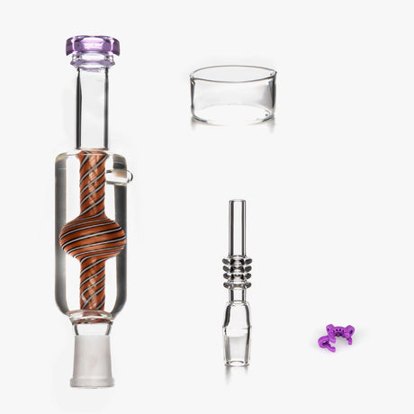 PILOT DIARY Glycerin Wig Wag Dab Straw with Clear Glass and Purple Accents