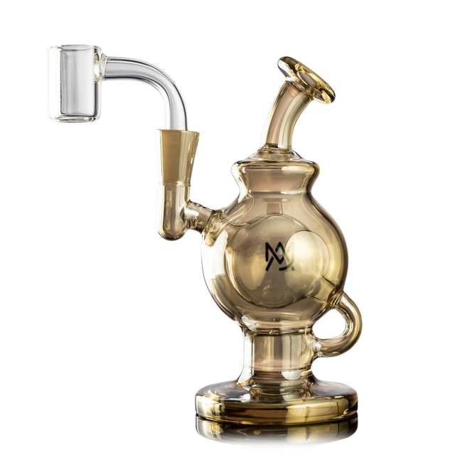 MJ Arsenal Gold Atlas Mini Rig LE with Honeycomb Percolator and 10mm Joint - Front View