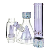 Prism Percolated Beaker Double Stack with Dual Chambers and Purple Accents