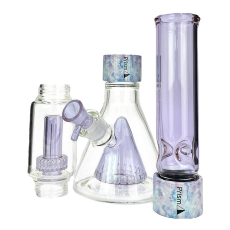 Prism Percolated Beaker Double Stack with Dual Chambers and Purple Accents