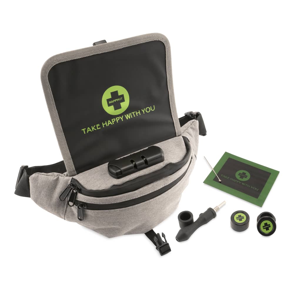 Happy Pack DAB kit by Happy Kit with portable case, dab tool, and accessories, front view