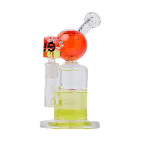 Cheech Glass 8" Triple Glycerin Bong in Red Yellow, Front View on White Background