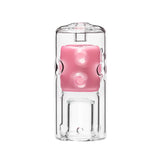VLEX GLASS BUBBLER by VLAB, Milky Pink variant, Front View on Seamless White Background
